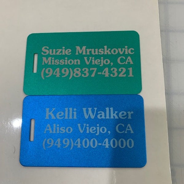 Anodized Aluminum Luggage Tags, Perfect for Carry On Luggage and Checked Luggage, Camera Bag, Computer Bag Bags