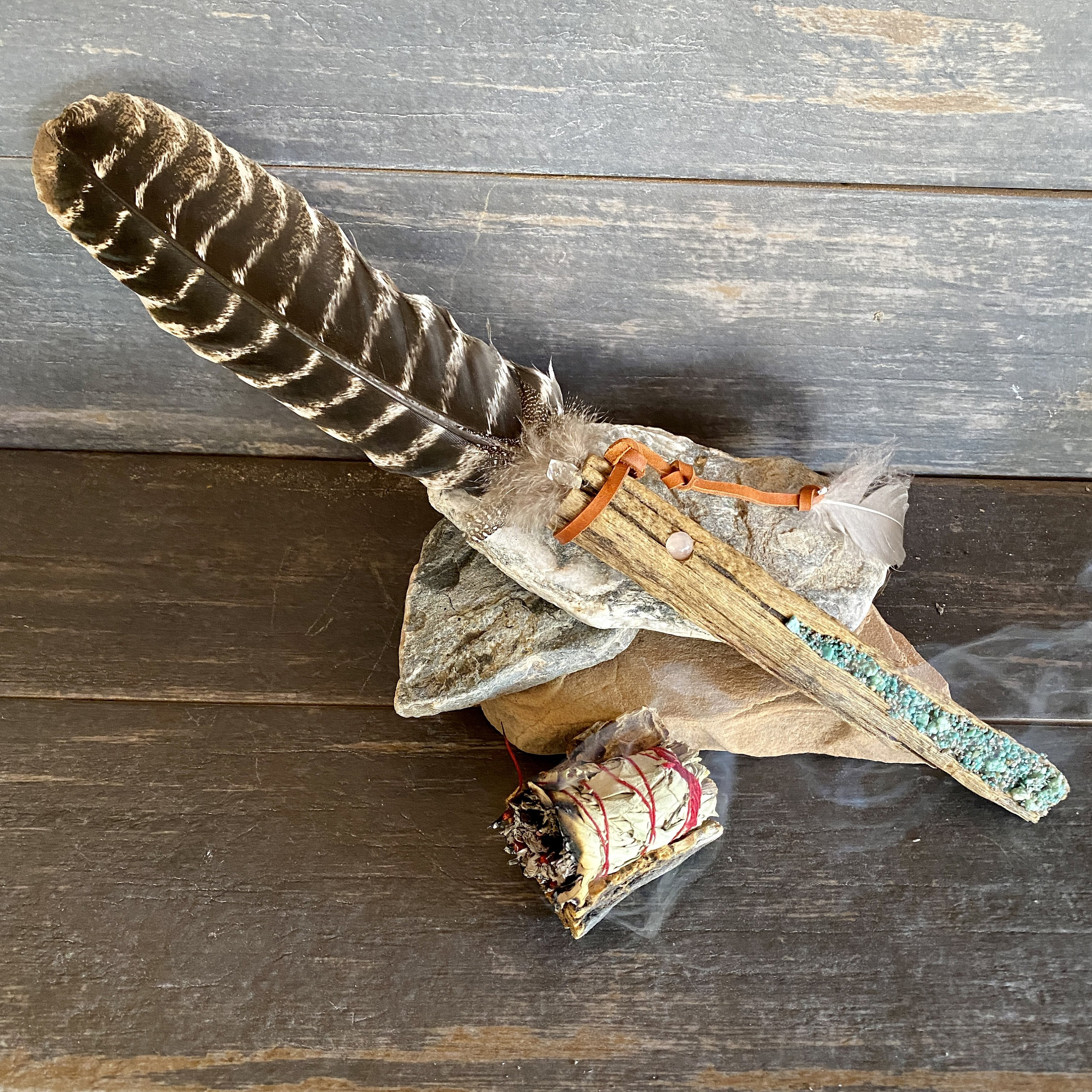 Genuine Native American Indian Handmade Smudging Feather Fan Etsy