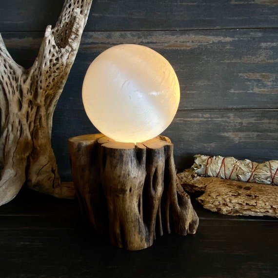 Selenite Lamp 60mm. Selenite Sphere Lamp Crystal Healing