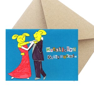 Gift van de verjaardag Postkaart wenskaart "Muis Waltz"