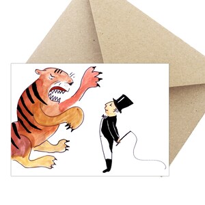 Postkaart wenskaart verjaardagsgift "Tamer Circus"