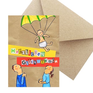 Carte postale carte de voeux cadeau bébé Félicitations « Newcomer »