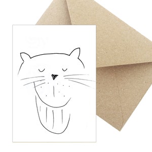 Carte postale carte de voeux anniversaire cadeau « grinning cat »