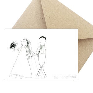 Carte de mariage carte de voeux carte postale « Couple de mariage »