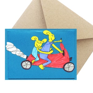 Regalo de cumpleaños de la tarjeta de felicitación de la postal "M'usemoped"