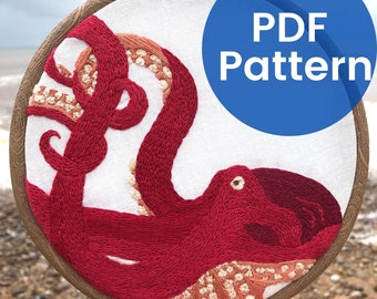Pangolin Embroidery PDF Pattern Digital Download Endangered animals Pangolins