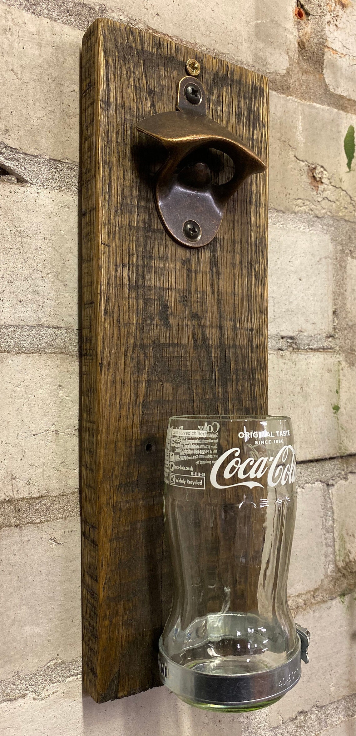 Wall Mounted Bottle Opener Reclaimed Wood Beer Bottle Etsy