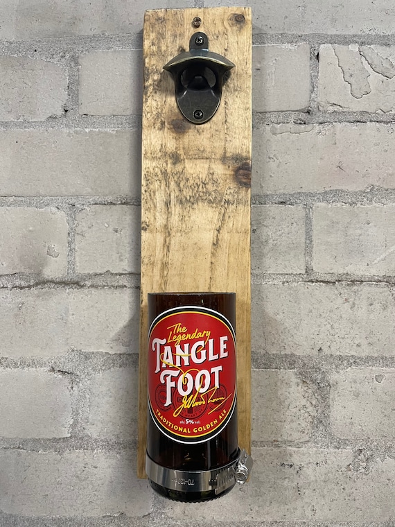 Wall Mounted Bottle Opener, Reclaimed Wood, Beer Bottle Catcher