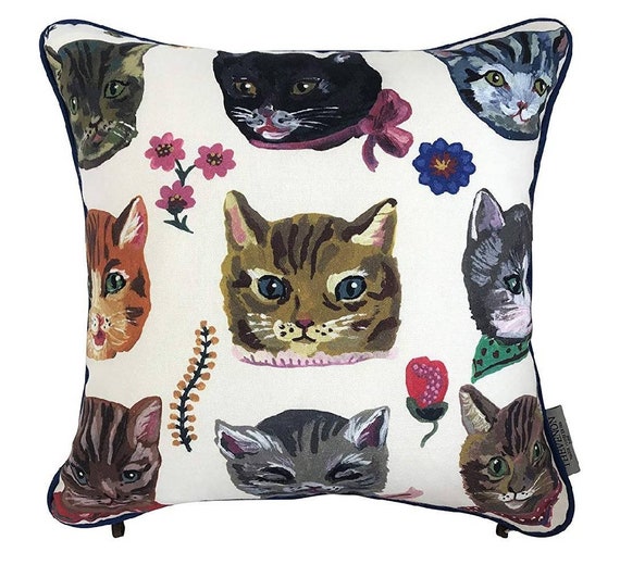 Nathalie Lete Cats Cushion Cover Japan Limited Etsy