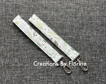 Wristlet Keychain with Lobster Clasp, Fabric Key Fob