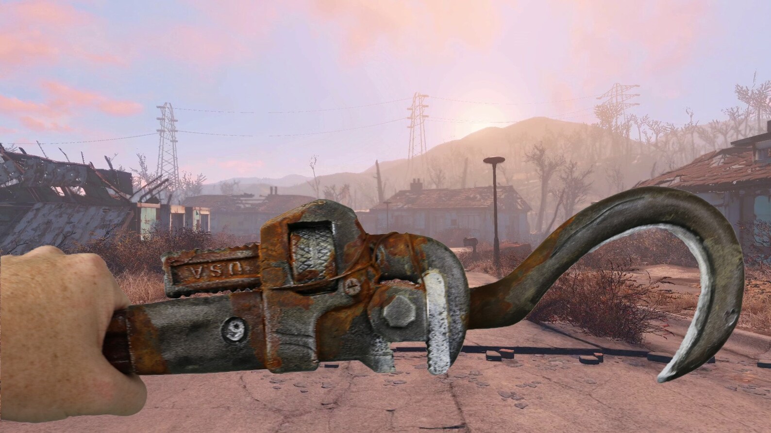 Hooked Pipe Wrench from Fallout 4 Etsy