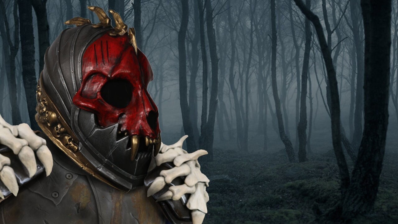 Red Skull Helmet Etsy