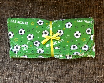 Set of 3 flannel soccer burp cloths