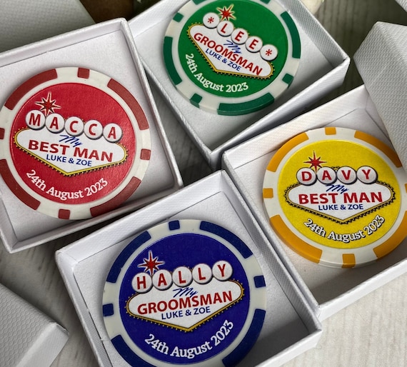 Best Man Gift Personalised Poker Chip Las Vegas Poker Thank ...