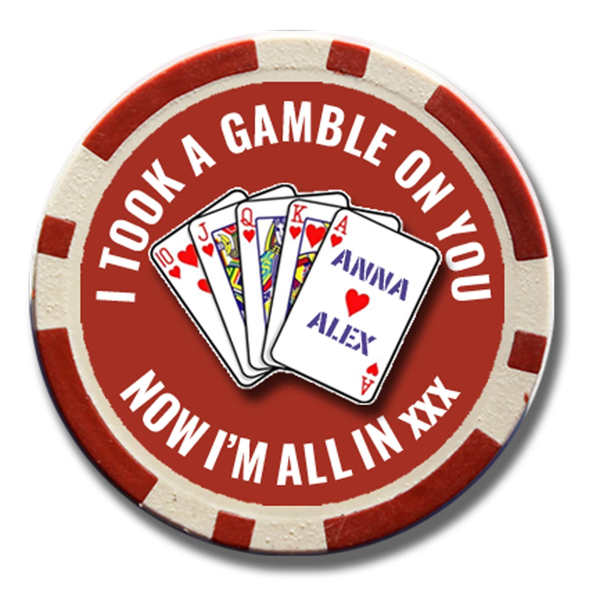 Personalised Valentines Day Poker Chip Gift Casino Gambler Etsy