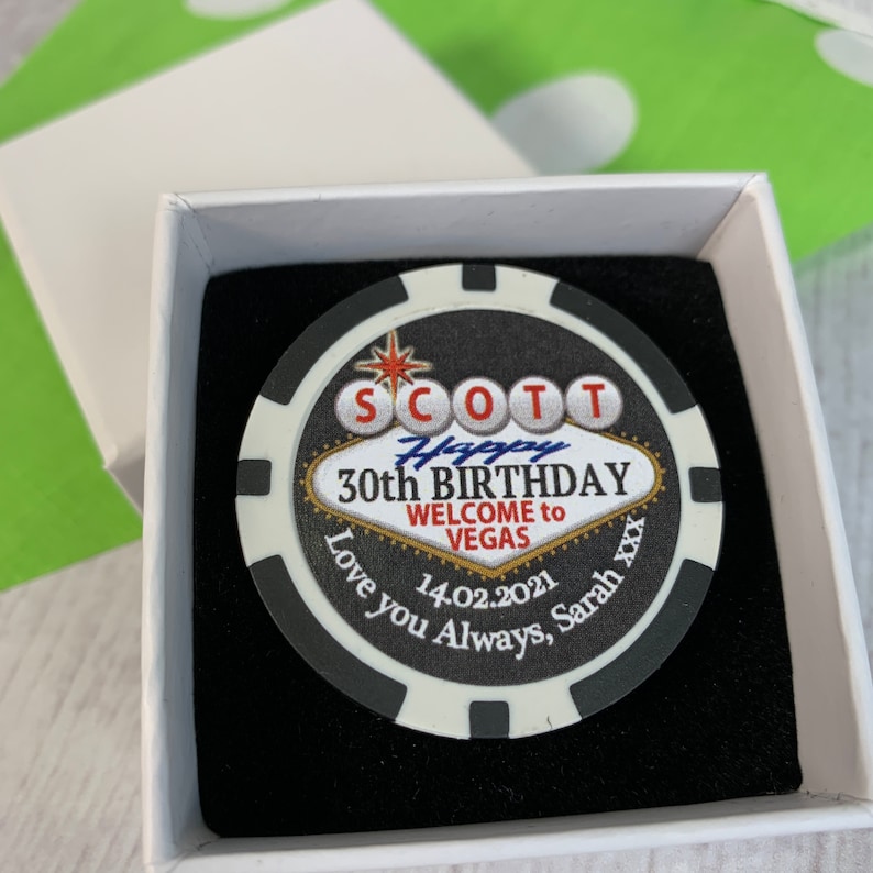 Personalised Poker Chip Casino Gift Blackjack Bespoke Unique Etsy