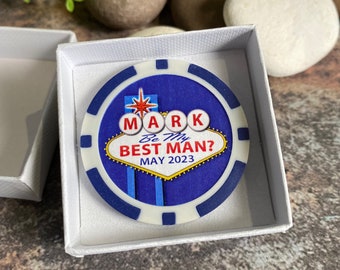 Best Man Proposal Chip Gift Personalised Poker Groomsman Las Vegas Poker Bridesmaid Maid of Honour Key chain keyring