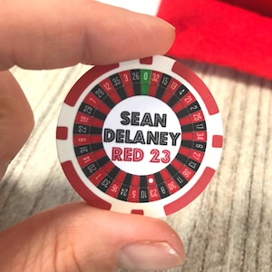 Personalised Winning Favourite Number Roulette Chip Fridge Magnet Lucky Chip- Made in UK