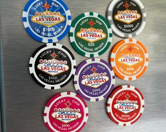 Las Vegas Poker Chips Geschenk Kühlschrankmagnet Kasino Glücksspieler