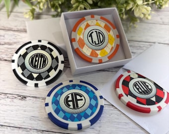 Personalised Golf Marker Monogrammed Poker Chip - Made in the UK