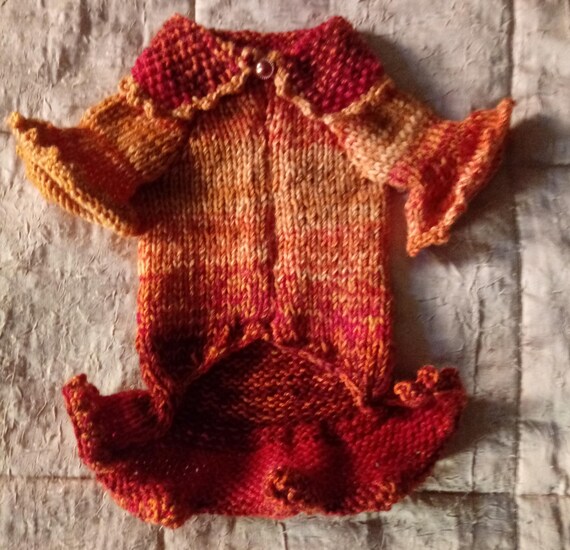Handmade Merino Blend Knitted Dog Dress - Autumn Pet Coat
