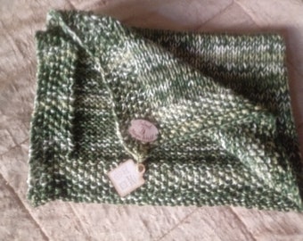 Knitted pet blanket,green melange pet blanket,rectangle blanket for pet
