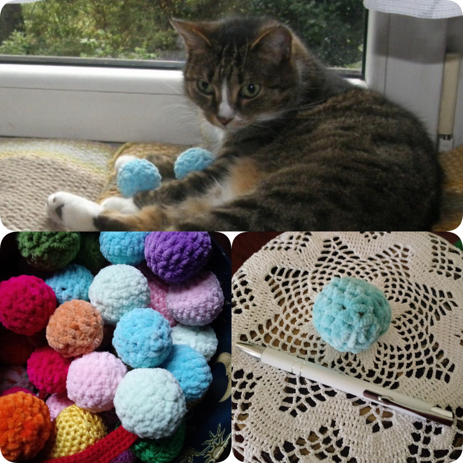 Chenille cat toy chenille cat ballcrochet chenille cat toy Etsy