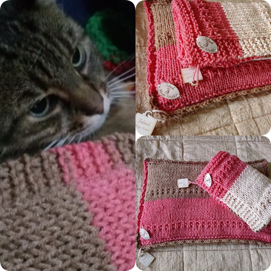 Coral Reef ,luxury Crochet Cat Blanket, Kitten Window Sill Bed Pad