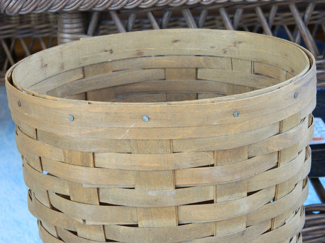 Longaberger Dark Wood Umbrella Basket 1983 Etsy