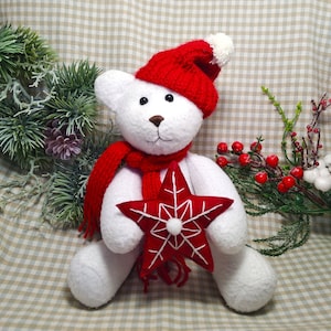 Christmas Bear, Handmade Bear, Christmas Gifts, Bear Decoration, Bear Toy, Christmas Bear Decor