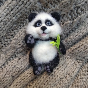 Panda brooch, Wool brooch, Handmade brooch mothers day, Animal brooch, Mothers day jewelry, Gift panda, Gift brooch, Mothers day gift