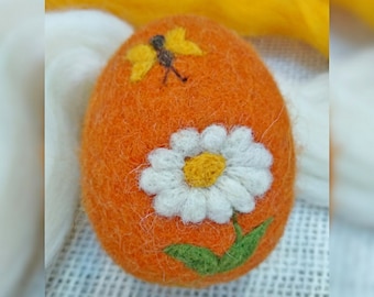 Handmade Felted Easter Egg Ornaments, Wool Decor