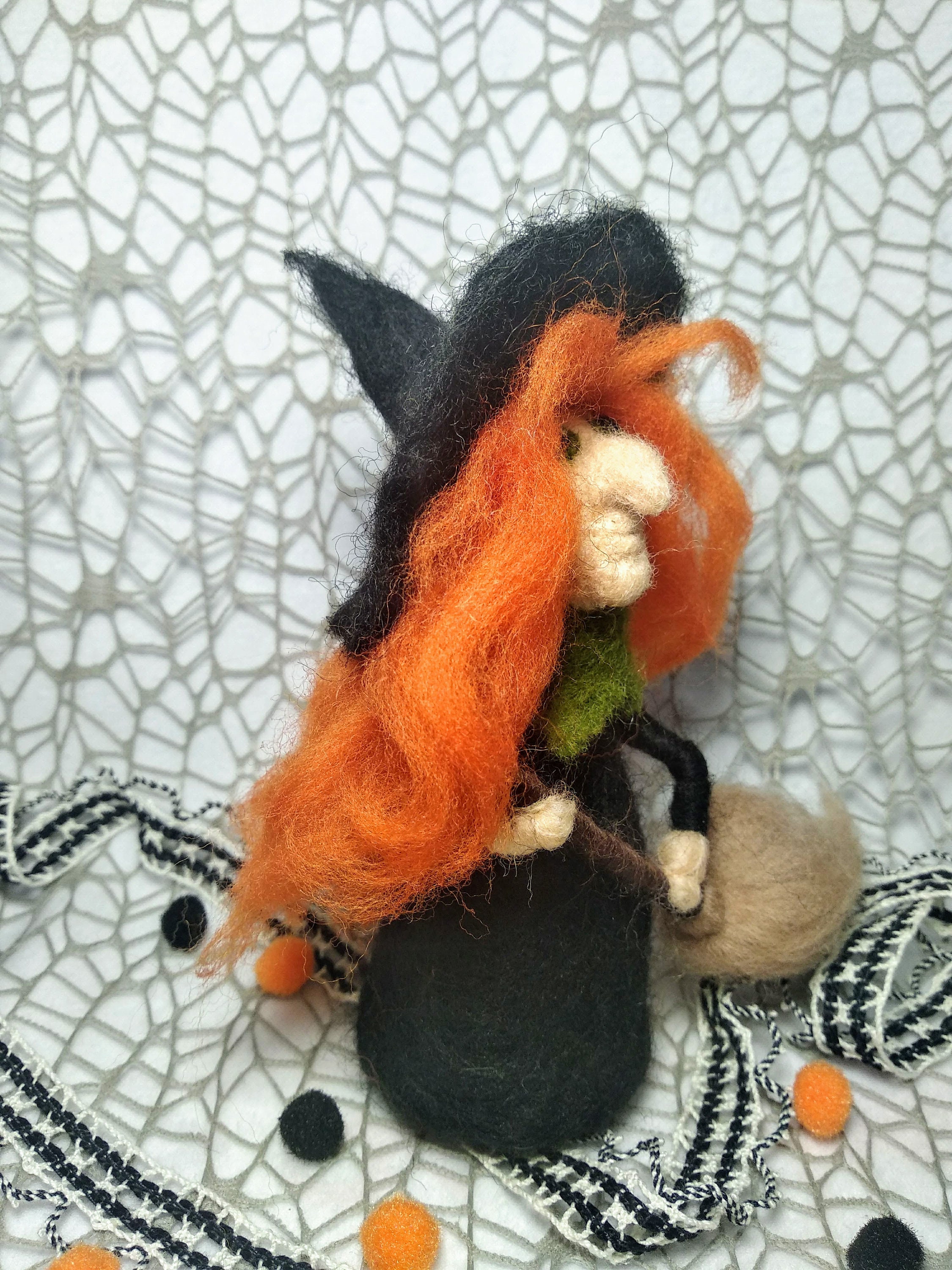 Halloween Felt Witch Handmade Felt Witch Gifts Halloween Etsy
