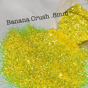 BANANA CRUSH  - Yellow Color Shift Glitter - .8MM Hex Chunk - Polyester Glitter - Solvent Resistant