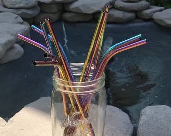 Stainless Steel Drinking Straws - Metal Straws - Straight Straws  - Reusable Straws - Straw brush