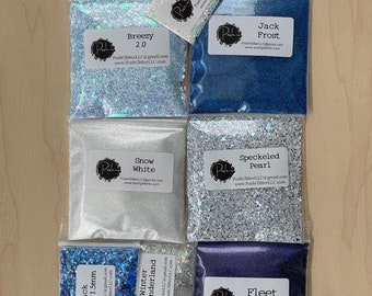 Sunday Sampler Variety Glitter Bundle, Ultra Fine, Chunky Polyester Glitter Solvent Resistant, Glitter Sample Pack FREE Shipping