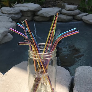 Stainless Steel Drinking Straws - Metal Straws - Straight Straws  - Reusable Straws - Straw brush