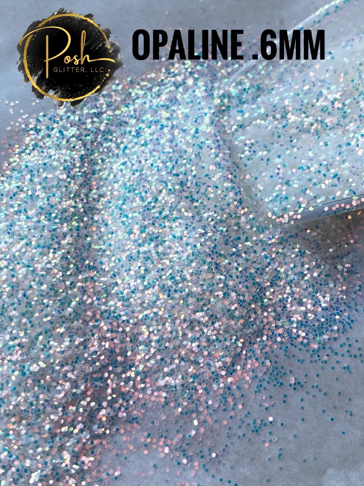 OPALINE .6MM White Opal Shift Iridescent Glitter, Hex Cut, Opal Glitter, Polyester Glitter, White Glitter