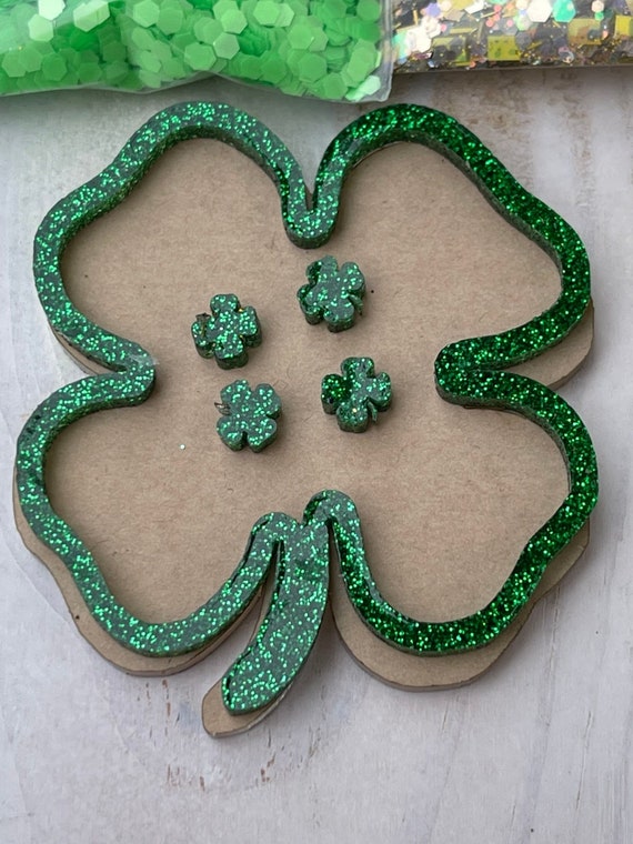 Shamrock Shaker Reel Acrylic Blank, Badge Buddy, Shaker Badge Reel, Clover Badge Reel, Acrylic Badge Reel Cover, St. Patrick's Day