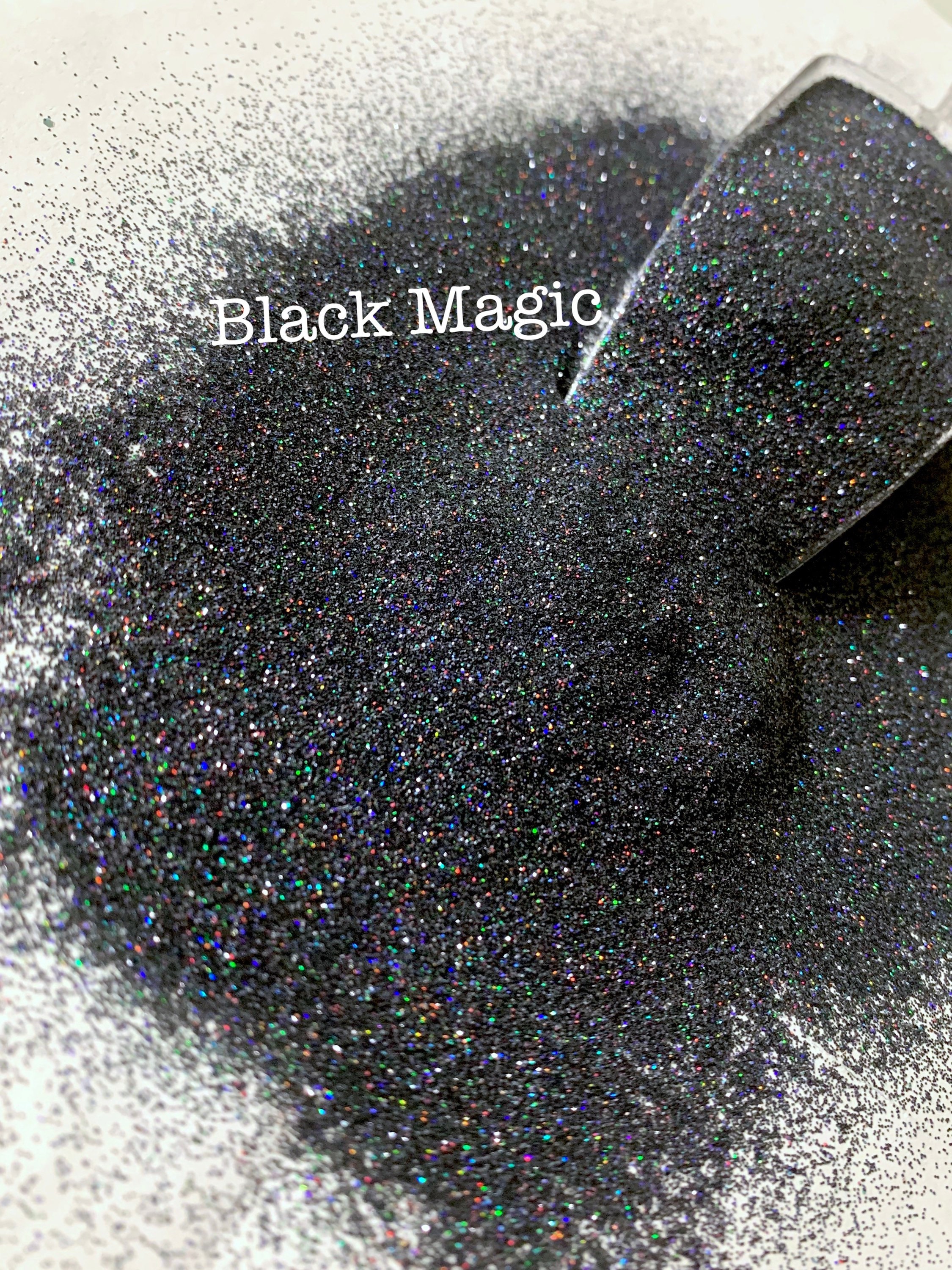 BLACK MAGIC Black Holographic Ultra Fine Glitter black Etsy