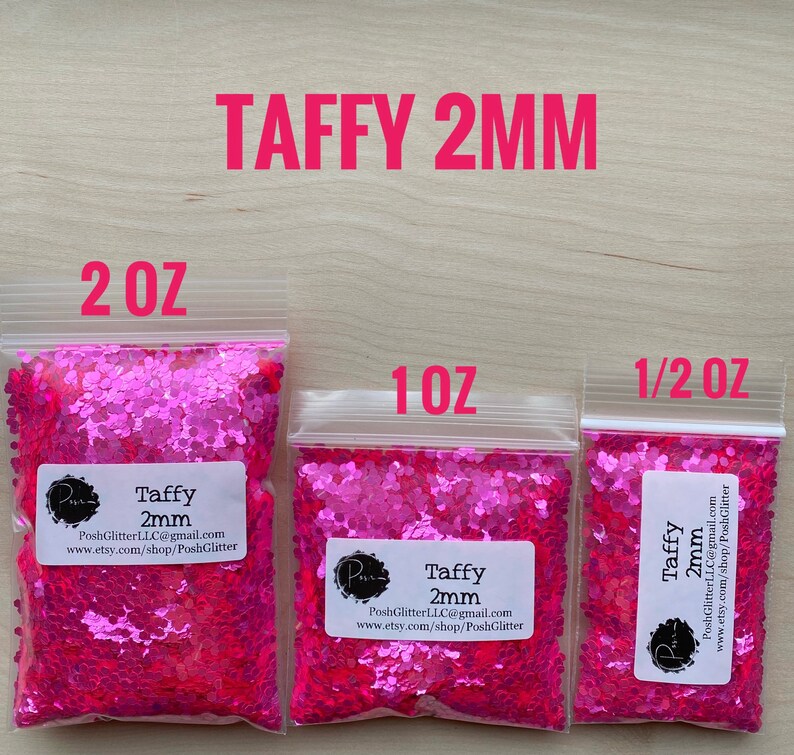 TAFFY 2MM Pink Silver Color Shift Glitter 2MM Hex Cut Etsy