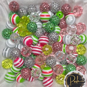 RAINBOW BUBBLEGUM BEADS 20mm - 15 - Chunky Beads, Bubble Gum Bead Sets,  Acrylic Beads, Chunky Bead Sets
