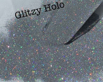 GLITZY-SILVER HOLOGRAPHIC Glitter - Ultra Fine Silver Holographic Glitter, Polyester Glitter, Solvent Resistant, Glitter Additive