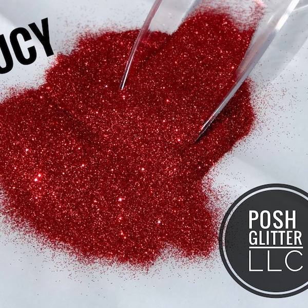 LUCY RED - Red Metallic Glitter - Ultra Fine Glitter - Polyester Glitter - Solvent Resistant-Red Glitter