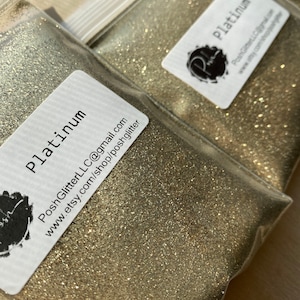 PLATINUM GOLD Glitter Ultra Fine Loose Glitter Polyester Glitter Solvent Resistant Bild 3