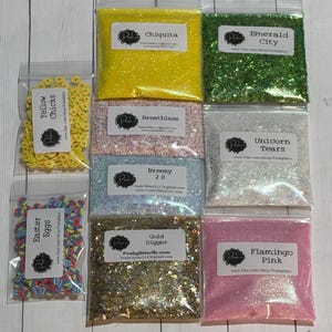 Glitter Sampler Variety Bundle - Ultra Fine - Chunky -  Polyester Glitter Solvent Resistant, Glitter Sample Pack - FREE Shipping