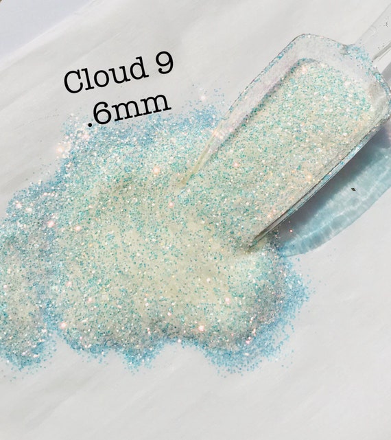 CLOUD 9 .6MM White Opal Hex Chunk, Polyester Glitter, Solvent Resistant