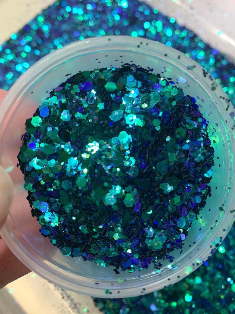 PEACOCK Dark Blue Green Chunky Glitter Mix Peacock Color - Etsy