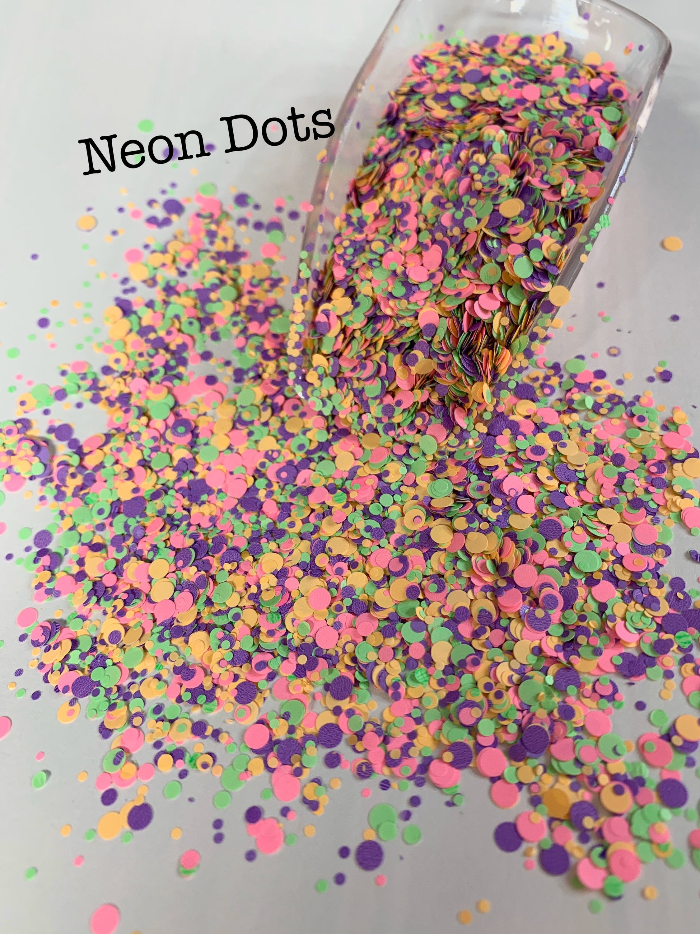 NEON DOTS CONFETTI Neon Circle Opaque Chunky Mix Polyester - Etsy