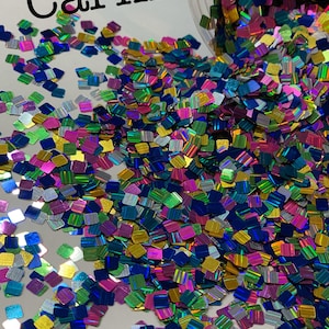CARNI Multi Color Square Holographic Glitter: Chunky Polyester Mix